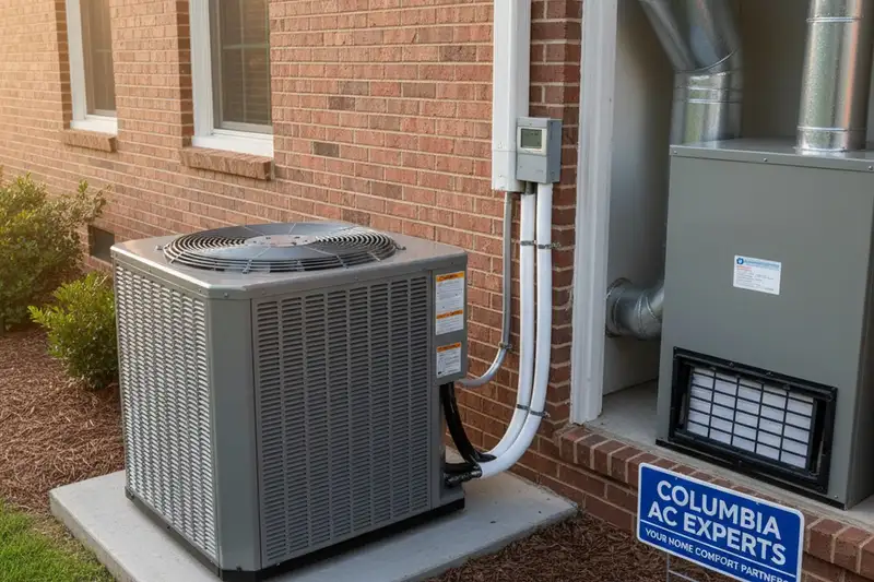Restored AC unit after professional repair at Columbia SC home ensuring efficient cooling performance